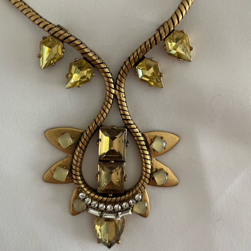 Stella & Dot Elegant Gold and Yellow Statement Necklace